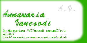 annamaria vancsodi business card